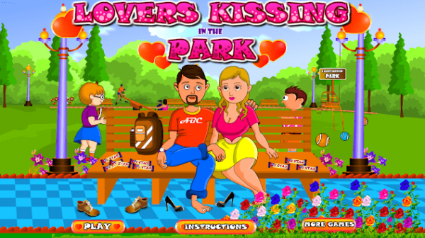 情人在公园接吻