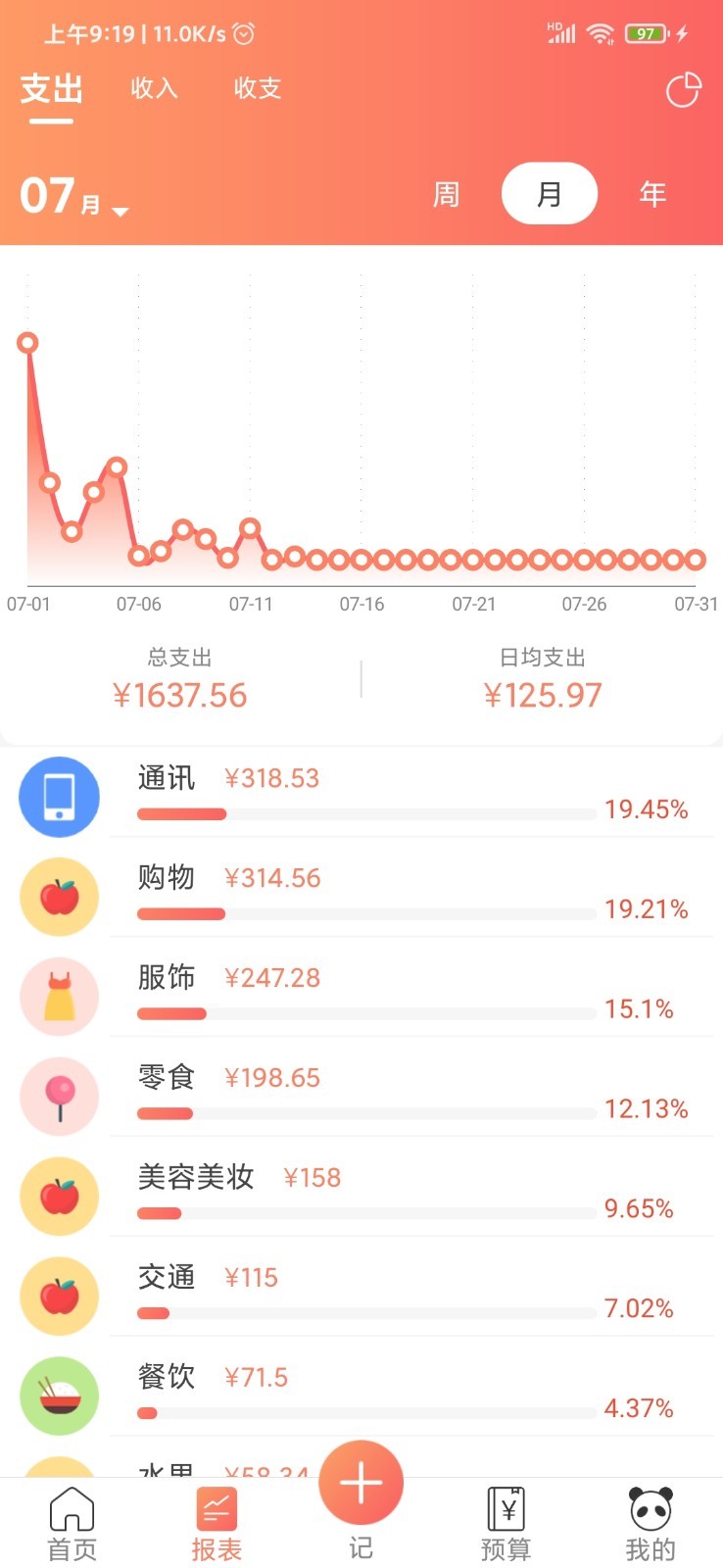 熊猫记账app截图